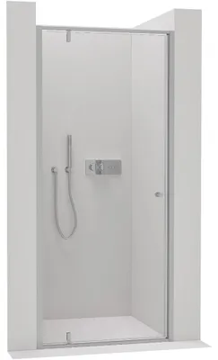 Imagen del producto de Puerta pivotante para ducha Ferri L/P - 6 mm - cromo, vidrio transparente - 80x195 cm