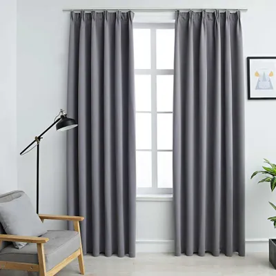 Zdjęcie produktu dla VIDAXL -Vorhänge Blackout mit Haken 2 ST 140x175 cm Grau