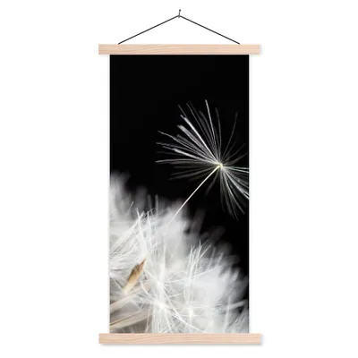 Produktbild von MuchoWow® Textilposter Blume - Löwenzahn - Pflanze 60x120 cm mit holzfarbenen Rahmen - Holz