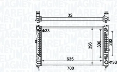 Immagine prodotto di MAGNETI MARELLI Radiatore, raffreddamento motore per veicoli con aria condizionata 350213185500