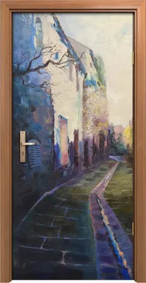 Produktbild von Türposter 90x200 cm Türaufkleber Türtapete Türfolie Klebefolie Straße in der alten europäischen Stadt