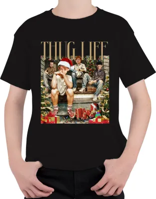Produktbild von Thug Life Kevin Allein Zuhause Gangster Marv Harry Kate - Weihnachten Christmas Xmas Uni Kinder T-Shirt, Schwarz, 128