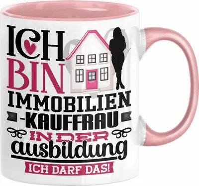 Produktbild von Immobilienkauffrau Ausbildung Start Geschenk Tasse Ich Bin Immobilienkauffrau In Der Ausbildung Ich Darf Das Kaffee-Becher Geschenkidee (Rosa)
