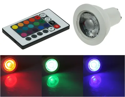 Produktbild von LED Strahler GU10 RGB mit Fernbedienung 3W Abstrahlwinkel 170°