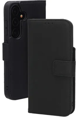 Produktbild von Mobiparts Wallet Handyhülle für Samsung Galaxy S24 MagSafe Hülle Echtes Leder Klapphülle Geldbörse - Schwarz