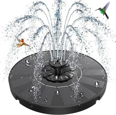 Produktbild von Zonnebrunnen – Schwimmende Teichpumpe – Dekoration für den Garten – 8 Sprühdüsen – 16,5 cm – Schwarz