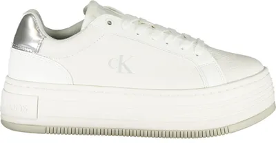 Produktbild von Trendiger Damensportschuh in Weiß mit Keilabsatz und Silberdetails
