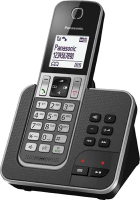 Produktbild von Panasonic KX-TGD320FRG, DECT-Telefon, Kabelgebundenes Mobilteil, Freisprecheinrichtung, 50 Eintragungen, Anrufer-Identifikation, Grau