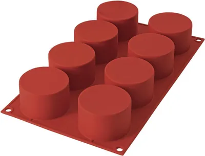 Produktbild von Silikomart Silikonform – 8 Zylinder – 63 mm – Terrakotta
