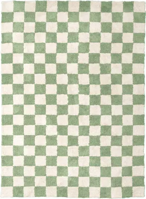 Produktbild von Volero - Retro Teppich - Gambit Grün Weiß - 120x170 cm - Wohnzimmer, Kinderzimmer, Schlafzimmer - Retro