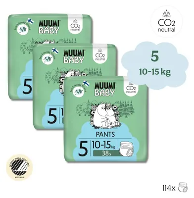 Produktbild von Moomin Baby - Öko-Windelhosen - Größe 5 - 10 bis 15 kg - Vorteilspack