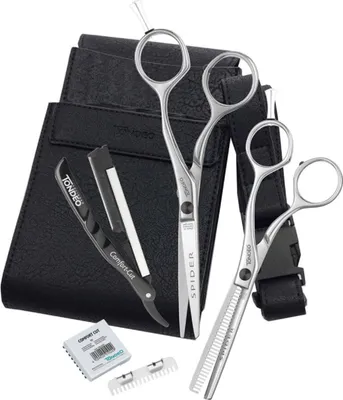 Produktbild von Tondeo Set 5.5" Spider Shine Offset black (HS,Effi,Messer,Kling.Kamm,Etui)