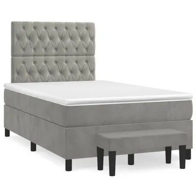 Obrázok produktu pre vidaXL Boxspring posteľ s matracom Svetlo sivá 120x200 cm Velvet