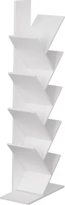 Produktbild von Bücherregal SIMONE Weiß in Baumform mit 8 Regalböden, H 141 x B 50 x T 25 cm