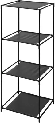 Produktbild von H&S Decoration Regal 4 Ebenen aus Metall Polyester schwarz 104 cm x 34,5 cm x 34,5 cm Badezimmer Deko