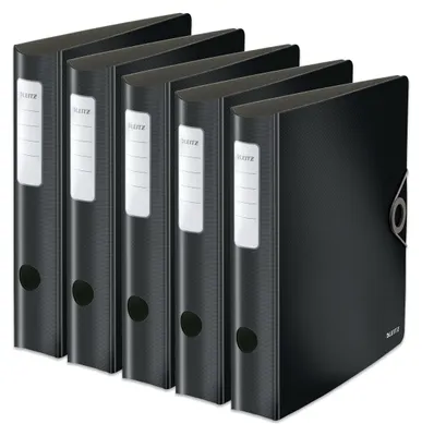 Produktbild von Leitz Qualitäts-Ordner 180° Active Solid, 5er Pack, A4, Schmal, Abgerundeter Rüc