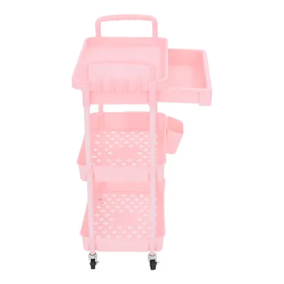 Image de Chariot de rangement à 3 étages avec tiroir Chariot de rangement rose