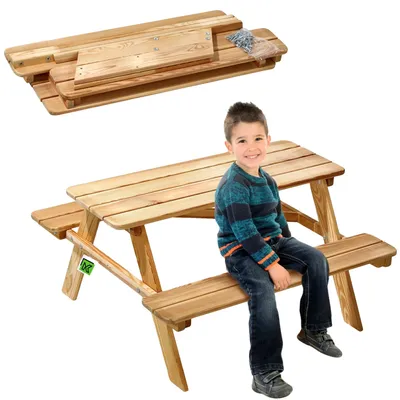 Immagine prodotto di Panchina da giardino per bambini, in legno, dimensioni 90 cm x 90 cm x 48 cm, adatta a bambini dai 36 mesi in su, portata massima 60 kg, design intramontabile