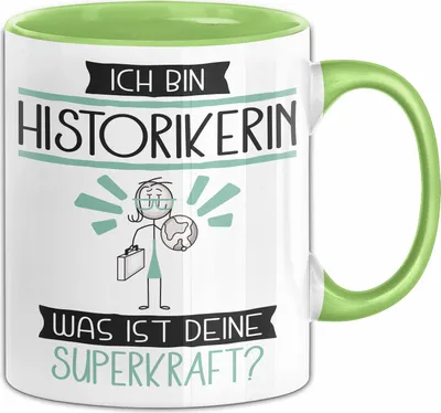 Produktbild von Historikerin Geschenk Tasse Ich Bin Historikerin Was Ist Deine Superkraft Geschenkidee Lustig Geburtstag Weihnachten (Grün)