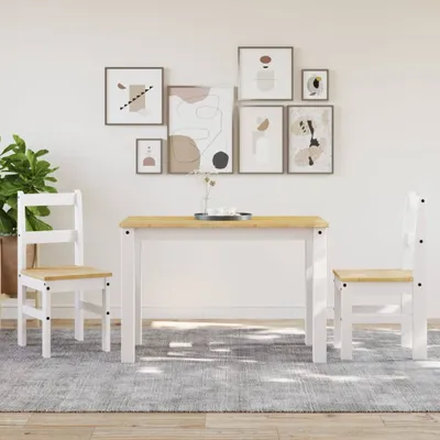 Produktbild von Möbel Esszimmerstühle - Weiß - CLORIS Essstühle 2 Stk. PANAMA Weiß 40x46x90 cm Massivholz Kiefer,11.5 Kg - 800656