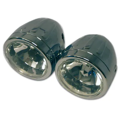 Image de Projecteur double Grooved 3,5 chromé H4/H7
