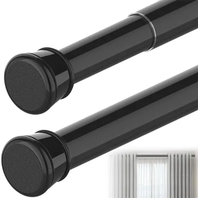Produktbild von Teleskop Duschvorhangstange ohne Bohren, Spannstange ausziehbar 90–160 cm, Schwarz – für Bad, Fenster & Kleiderschrank