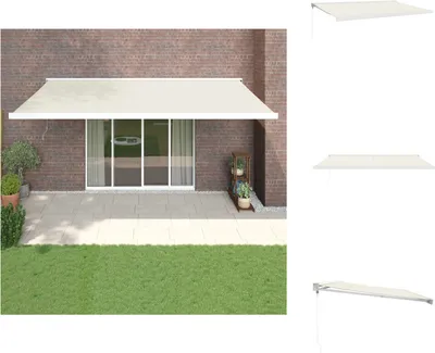 Produktbild von vidaXL Markise Einziehbar Creme 5x3 m Stoff und Aluminium -  Markisen