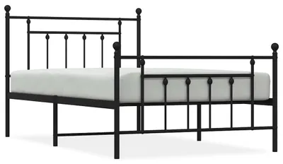 Produktbild von vidaXL Bettgestell mit Kopf- und Fußteil Metall Schwarz 100x200 cm