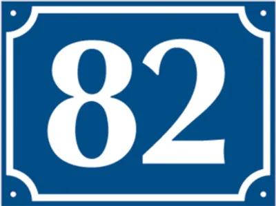 Produktbild von Dreifke® Hausnummer, Aluminium geprägt, zweistellig (Nr. 10-99), blau/weiß, 1...