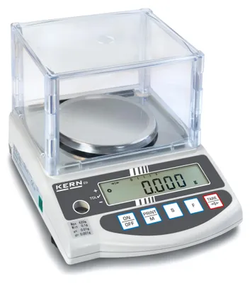 Produktbild von KERN & SOHN Präzisionswaage, 6,2 kg, Weiß, Edelstahl, 180 mm, 160 mm, 3 kg