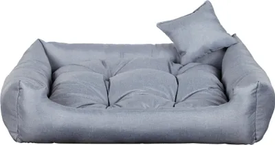Image de Lit pour chien CODURA - Lit pour chien robuste en tissu résistant, coussin pour chien durable de haute qualité (2XL - 110x90 gris)