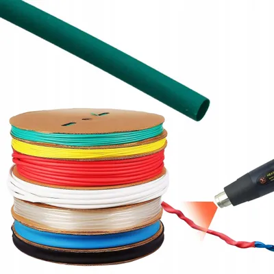 Immagine prodotto di Rosfix – Guaina Termorestringente 2 mm Verde | 1 m, Autoestinguente, Flessibile | Da -30 a 125 °C, Rapporto di Restringimento 2:1