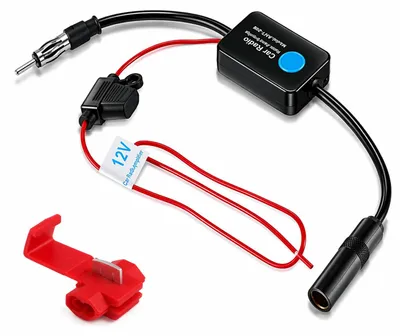 Autoantennenverstärker 12V, 22 dB, DAB+/FM/AM, SMB/DIN-Adapter