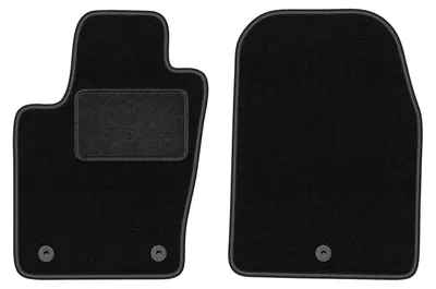 Produktbild von Velours-Fußmatten Vorne passend für Dodge Durango III (Feld, Bj. 2010-) –  schwarz, passgenau, mit Befestigungen set 2 Stk. - STANDARD