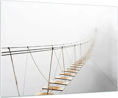 Produktbild von Bilder auf glas - Einteilig - Brücke ausgesetzt Nebel - 100x70cm - Glasbilder - Wandbilder - Bilder - zum Aufhängen bereit - Wanddekoration aus Glas - Glas Bilder - Wandbild auf Glas - GAA100x70-5018