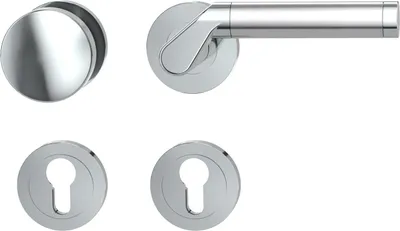 Produktbild von Griffwerk CORINNA Schraubtechnik GK4 -Chrom/Edelstahl Rosettengarnitur -Schraubt. -Knopf R21 -WR -TS 40-45mm