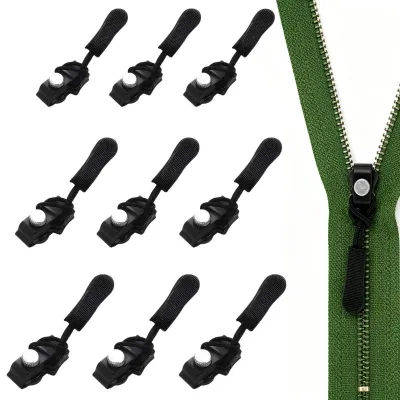 Reparaturset Reißverschluss-Schieber 9-teilig, 3 Größen, schwarz