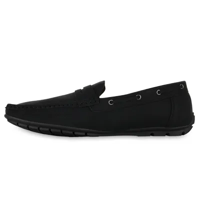 Produktbild von VAN HILL Herren Mokassins Slippers Bequeme Profil-Sohle Schlupf-Schuhe 840944, Farbe: Schwarz, Größe: 39