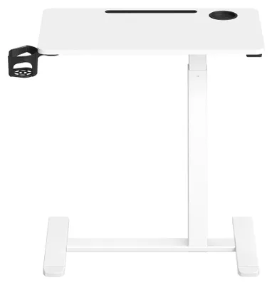 Produktbild von Beistelltisch auf Rollen 70 x 40 cm Tischplatte | Weiß | 70x40x65-102 cm