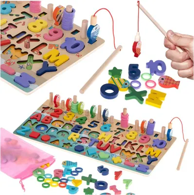 Produktbild von Hölzernes Zählrad Angeln Alphabet Zahlen