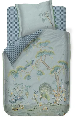 Produktbild von Pip Studio Perkal-Baumwolle-Bettwäsche-Garnitur Japonica Farbe Blau Größe 200x200cm+2x80x80