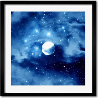 Produktbild von Bild - 50 cm x 50 cm - MDF - Rahmen, Wandkunst - Der Vollmond
