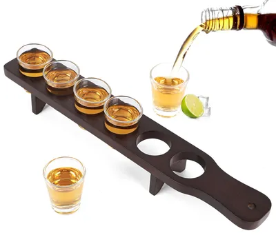 Image de Ensemble de verres à shot comprenant 6 verres et un plateau, idéal pour les fêtes