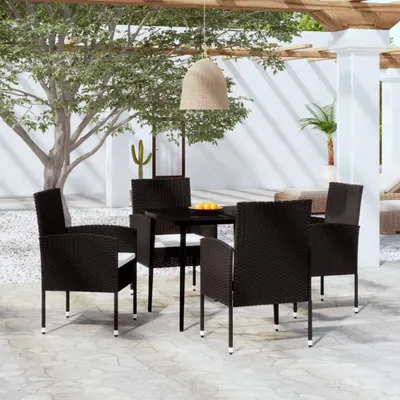 Produktbild von The Living Store 5-tlg. Garten-Essgruppe Schwarz