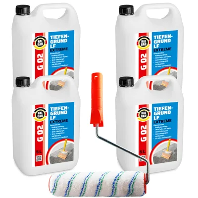Produktbild von Primer 20L Tiefengrund LF Reaktiv Silikatgrund Farben Tapete+Farbroller 25cm G02