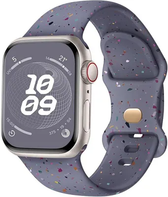 Image de Bracelet pour Apple Watch 38mm-40mm-41mm Series 9 8 SE 7 6 5 4 3 2 1 / Serie 10/11 (42mm) Silicone Motif Tacheté Violet