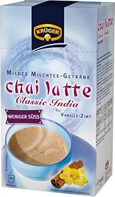 Produktbild von KRÜGER Chai Latte Classic India Typ Vanille Zimt weniger süß, 4er Pack