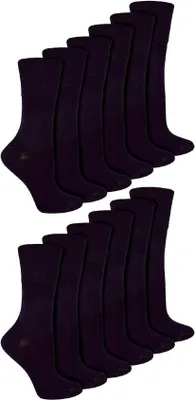 Produktbild von 12 Paar Damen Extra Breit Diabetikersocken Ohne Gummibund und Nahtlos | IOMI