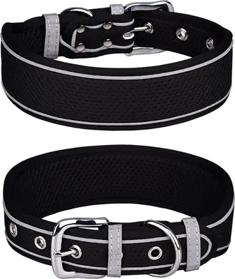 Produktbild von Atmungsaktives Reflektierendes Halsband für Mittelgroße und Große Hunde – Bequemes und Langlebiges Hundehalsband