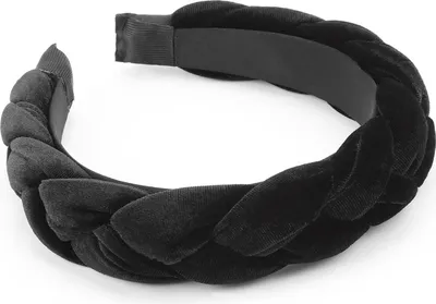 Immagine prodotto di DRESHOW Fascia per capelli intrecciata in velluto da donna elasticizzata Nero